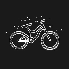 Sketch icon in black - Mountain bike