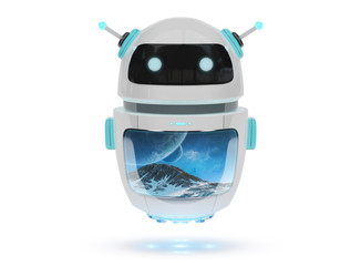 Futuristic digital chatbot 3D rendering