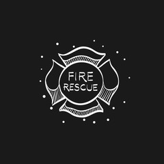 Sketch icon in black - Firefighter emblem