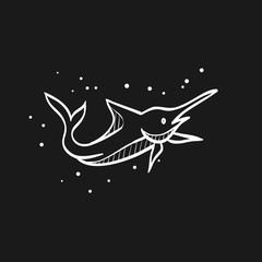 Sketch icon in black - Fish