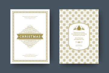 Christmas greeting card design template vector illustration.