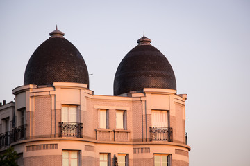 Twin Dome Roofs of an apartment, viewed from the Planted Promenade (La Promenade Plantée)
