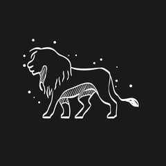 Sketch icon in black - Lion