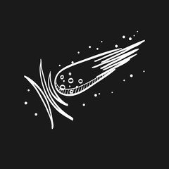 Sketch icon in black - Comet