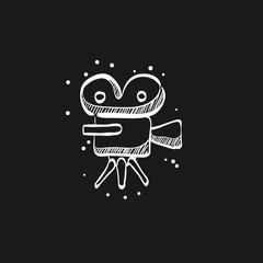 Sketch icon in black - Movie camera