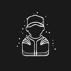 Sketch icon in black - Racer avatar