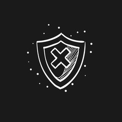 Sketch icon in black - Shield