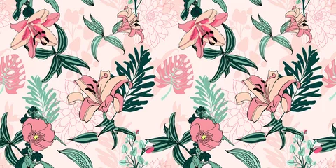 Poster original trendy seamless artistic flower pattern © Kara-Kotsya