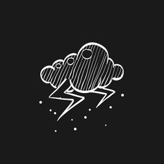 Sketch icon in black - Weather overcast storm