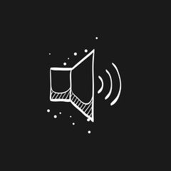 Sketch icon in black - Audio volume