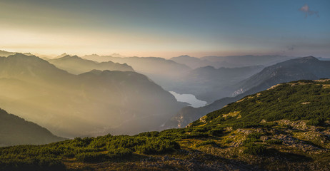 landscape with mountains and clouds