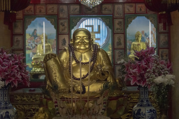Buddha sculpture in temple, Bangkok, Thailand