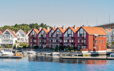 Townhouses on the shore of the port