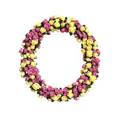 Flowered alphabet floral letter collection 3d illustration