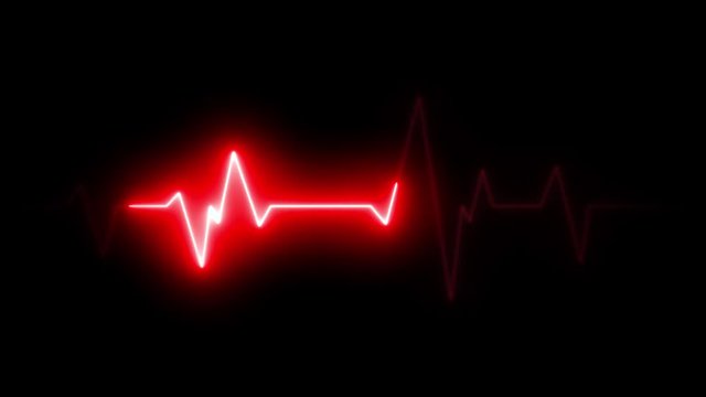 4k Scanner Heart Pulsation Wave Signal/
Animation of a health technology background with red sine wave of heart pulsation signal