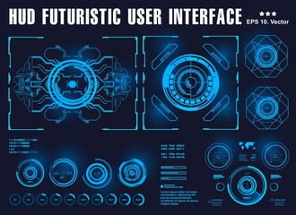 Obraz premium HUD interface futuristic blue virtual graphic touch user interface, target