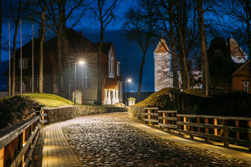 Kuressaare, Saaremaa Island, Estonia. Cabblestone Road Near Epis