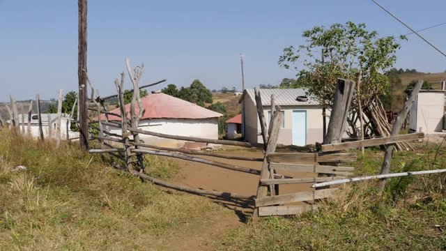 African huts from Zululand South Africa 4K scenic footage.mp4