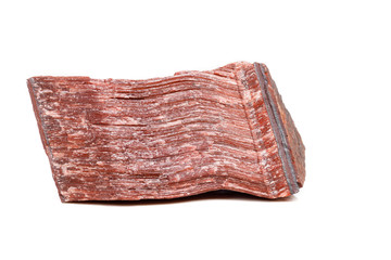 Macro mineral stone Bull eye, tiger's eye in the breed on a white background