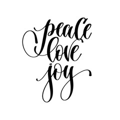 peace love joy - hand lettering inscription text