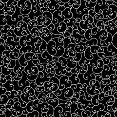 vector beautiful simple flourish pattern in white over black background for festive, greeting and elegant surface designs and backgrounds. pattern swatch at eps. file