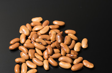 bean seeds  on black