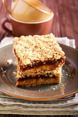 Date bars with oat crumble topping