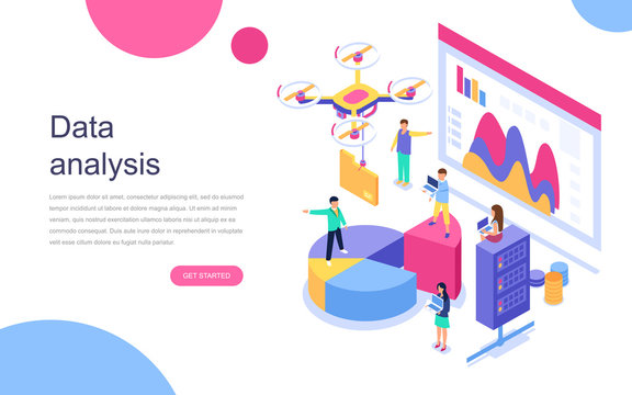 Modern flat design isometric concept of Auditing, Data Analysis for banner and website. Landing page template. Audit documentation, economic analysis financial budget. Vector illustration.