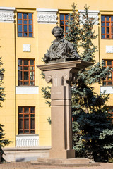 Almaty, Kazakhstan - September 15, 2018: monument of poet and writer Alexander Sergeevich Pushkin