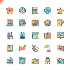 Flat line office icons set for website and mobile site and apps. Outline icons design. 48x48 Pixel Perfect. Linear pictogram pack. Vector illustration.