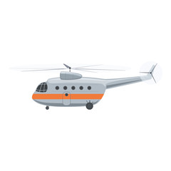 Helicopter Isolated on White Background, Vector Illustration