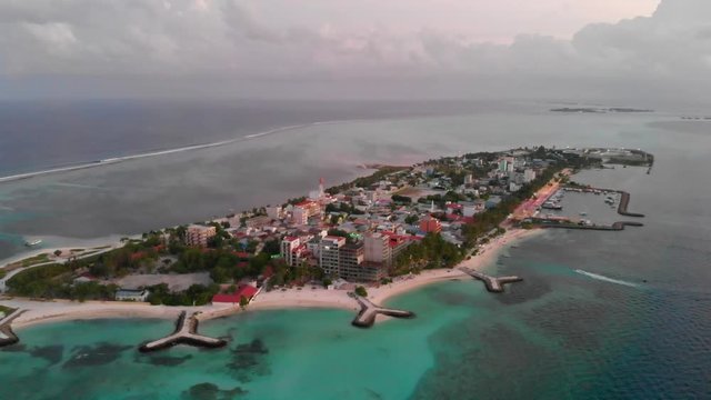 Reverse aerail of maldives Island 