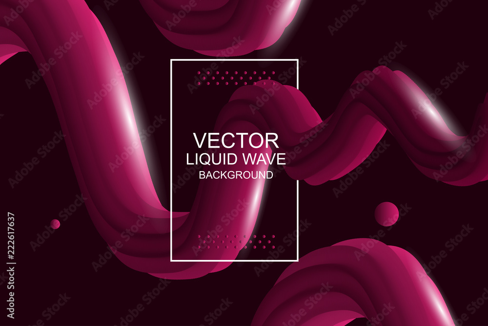 Poster dynamic composition. modern design 3d flow shape. liquid wave backgrounds. vector illustration.