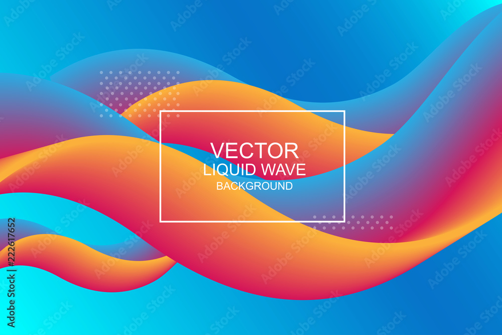 Poster dynamic composition. modern design 3d flow shape. liquid wave backgrounds. vector illustration.