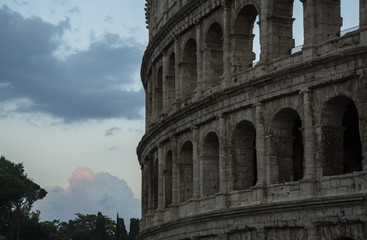 Colosseum during sunset in Rome