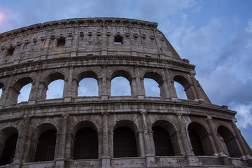 Colosseum with blue sky background