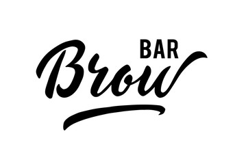 vector lettering of Brow bar text for logotype. Posters,banner phrase template.