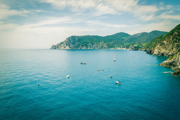 Fototapeta na wymiar Beautiful sea in Vernazza, Cinque Terre Italy.