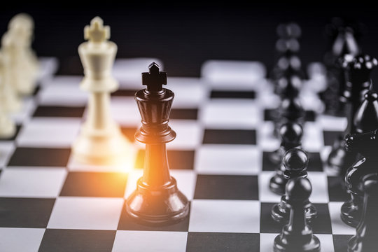 Chess board game Strategy,Planning and Decision concept,business solutions for success.