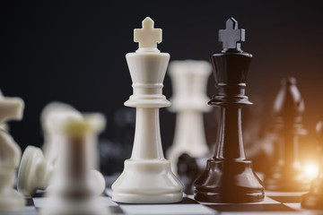 Chess board game Strategy,Planning and Decision concept,business solutions for success.