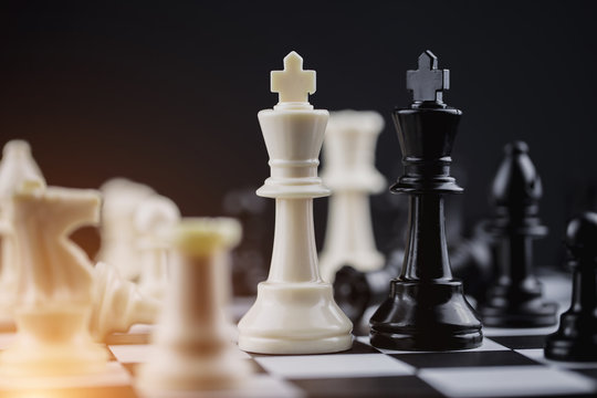 Chess board game Strategy,Planning and Decision concept,business solutions for success.