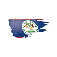Belize flag, vector illustration on a white background