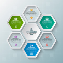 Abstract 3D Paper Infographics. Business template .Vector illustration