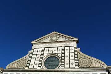Facade of Santa Maria Novella church in Florence, Italy