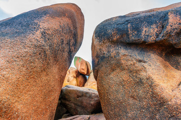 Felsformationen an der Cote Granit Rose, Bretagne