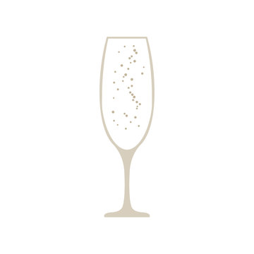 Glass of champagne vector icon
