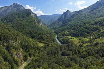 Fototapeta na wymiar Beautiful view of the valley in the mountains of Montenegro