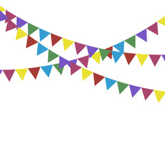Obraz premium Vector party flags for decoration. Festive flags. Holiday background. Carnival 