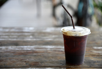 ice americano coffee In the coffee shop