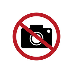 No photography. No camera vector sign icon